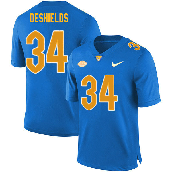 Men #34 Solomon DeShields Pitt Panthers College Football Jerseys Sale-Royal